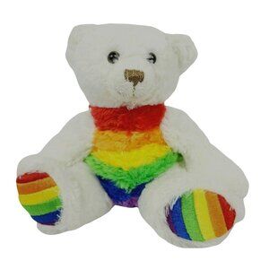 Rainbow Pride Teddy Bear 7 inch Plush Colorful Stuffed Animal Toy Plushland